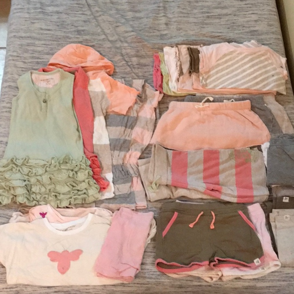 Burt’s Bees Kids 3T Organic Summer Mix Match Lot, Dresses, Shorts, Skirts, Tees